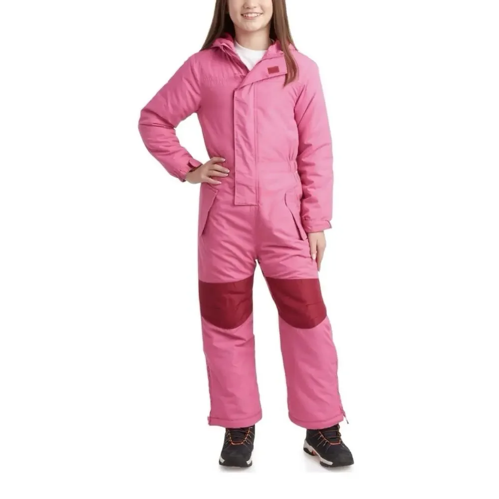Arctic Hero Kids One Piece Snowsuit Pink Jumpsuit Waterproof Winter Size 8/10